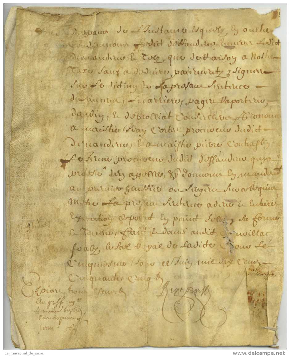 1655 Aurillac Auvergne Parchemin Veyne Vidal Garcellon - Manuscrits