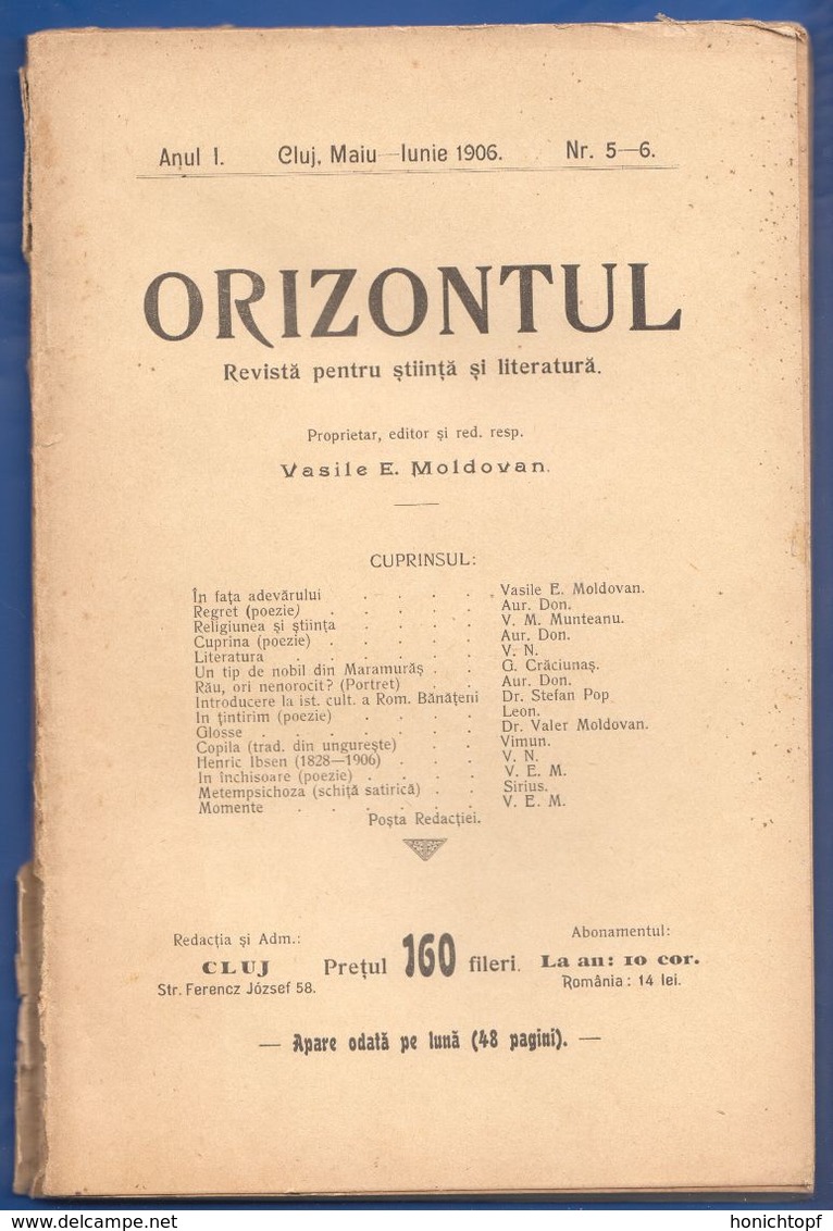 Rumänien; Romania; Revista Orizontul Nr 5-6 1906 - Zeitungen & Zeitschriften