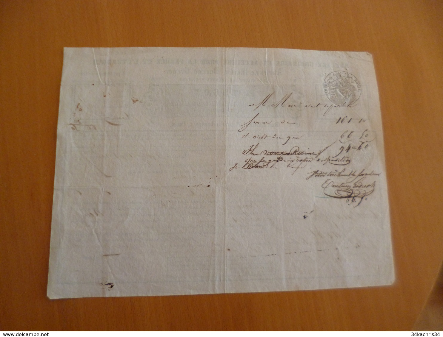 Feuille De Route Roulage Diligence P.Tugot Rue Bailleul Paris 27/05/1847 Quincaillerie Pour Alençon - Transports