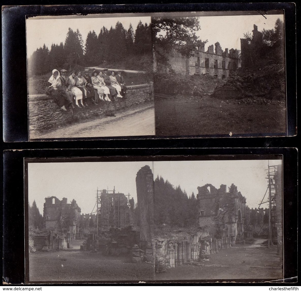 RARE ! VILLERS LA VILLE Et REGION - 4 GRANDES DOUBLES PHOTO'S ( 18 X 8cm ) - Années 1920 - Villers-la-Ville