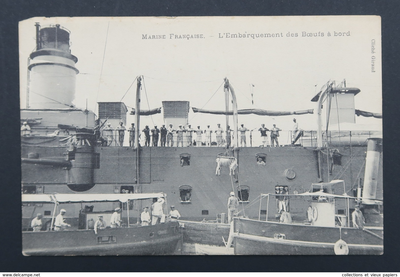 CPA Carte Postale Marine Française - L'embarquement Des Boeufs à Bord - Manovre