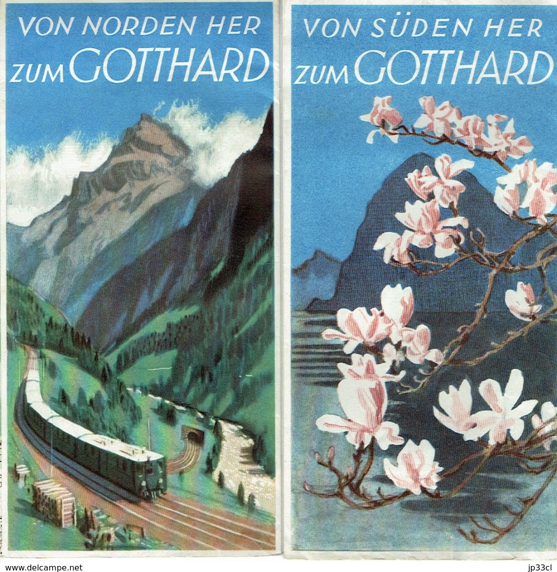 Ancien Dépliant Von Süden (Von Norden) Her Zum Gotthard - Dépliants Turistici