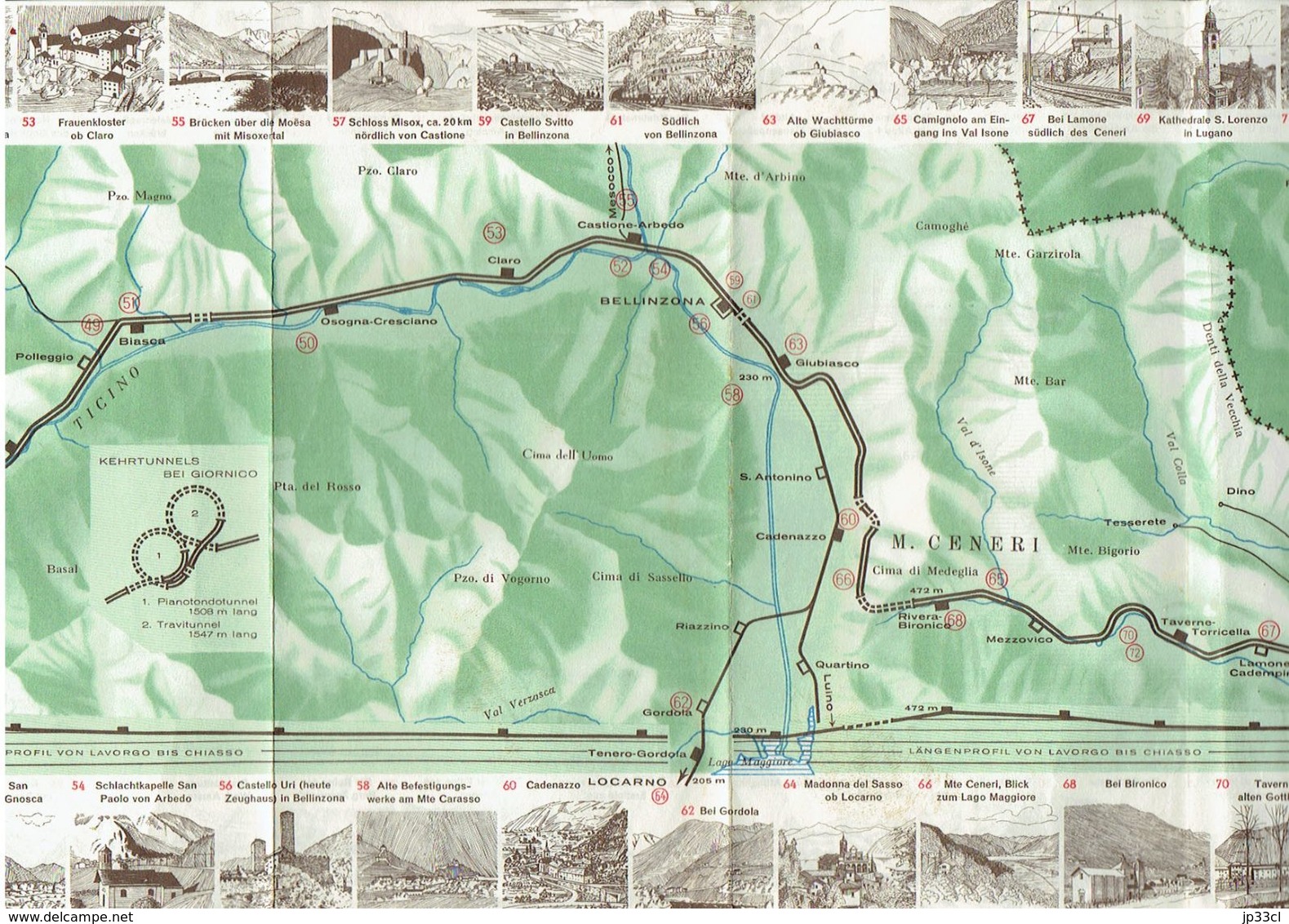 Ancien Dépliant Von Süden (Von Norden) Her Zum Gotthard - Dépliants Turistici