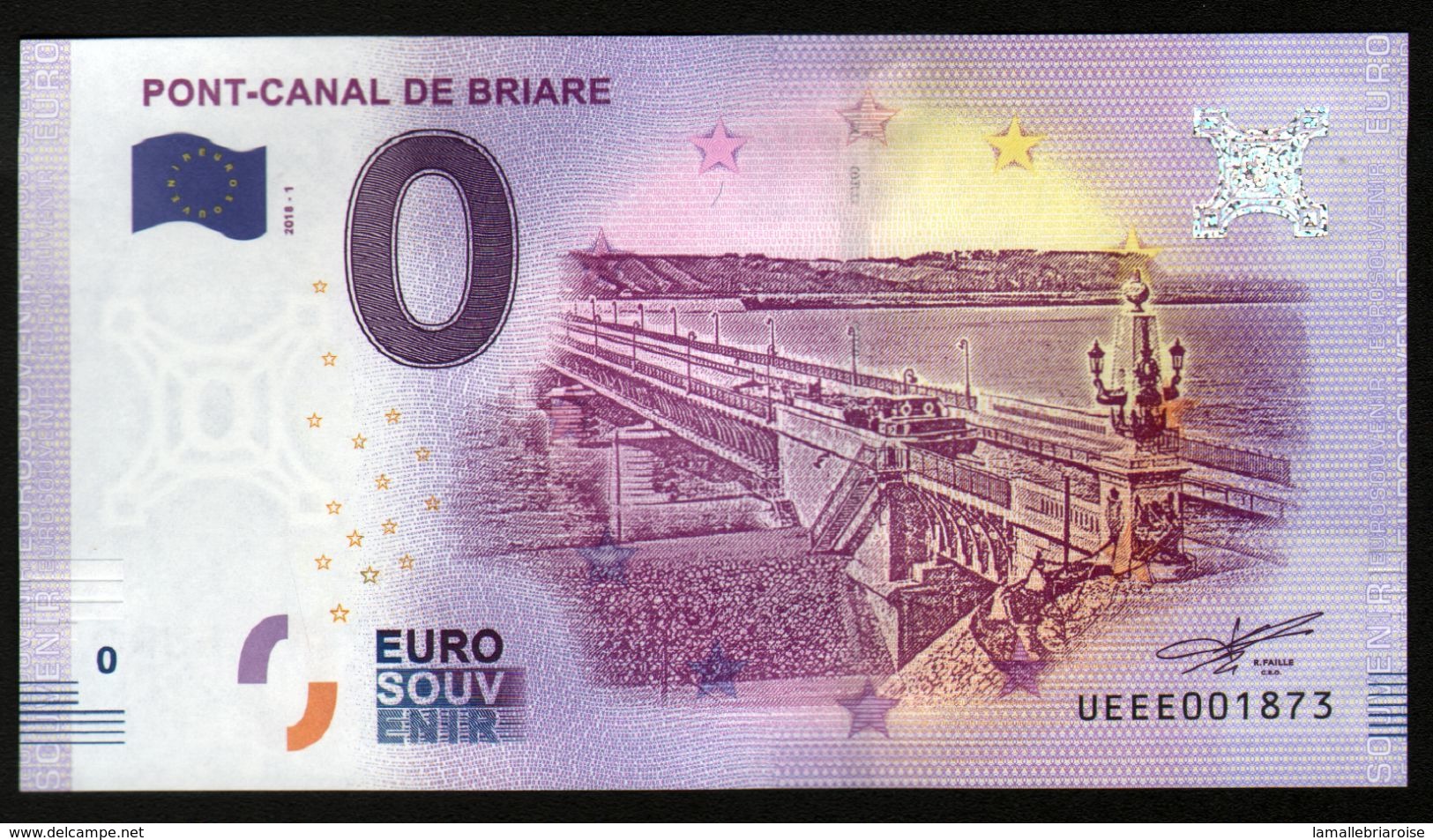 France - Billet Touristique 0 Euro 2018 N° 1873 (UEEE001873/5000) - PONT-CANAL DE BRIARE - Private Proofs / Unofficial