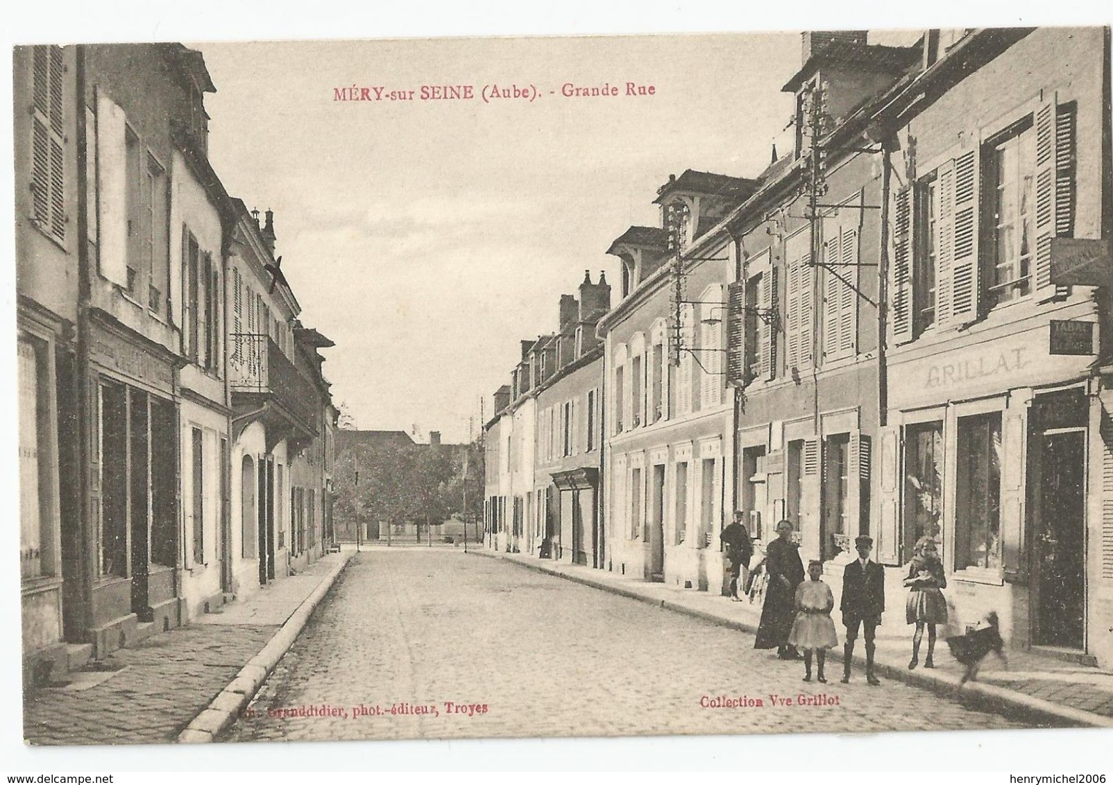 Aube 10 Mery Sur Seine Grande Rue Tabac Grillat Animée Ed Photo Granddidier De Troyes - Other & Unclassified