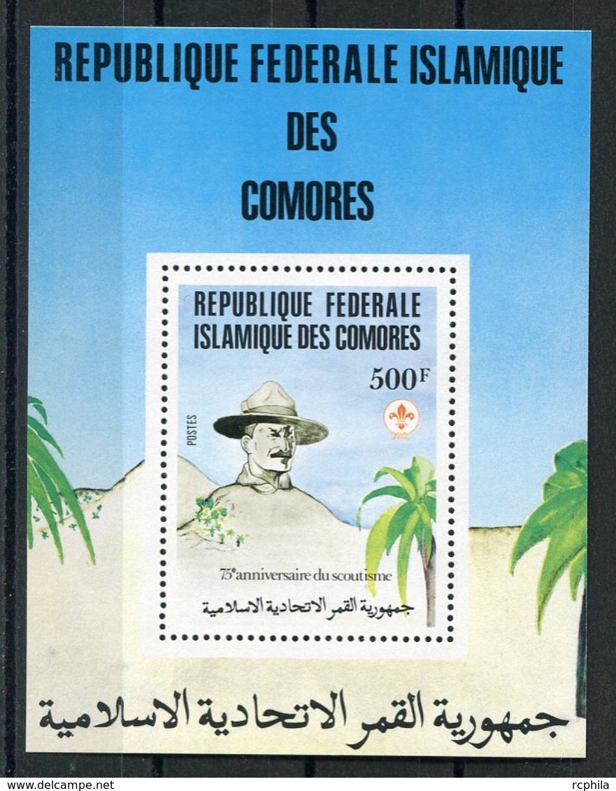 RC 6822 COMORES BF 33 - BADEN POWELL SCOUTS BLOC FEUILLET NEUF ** TB - Komoren (1975-...)