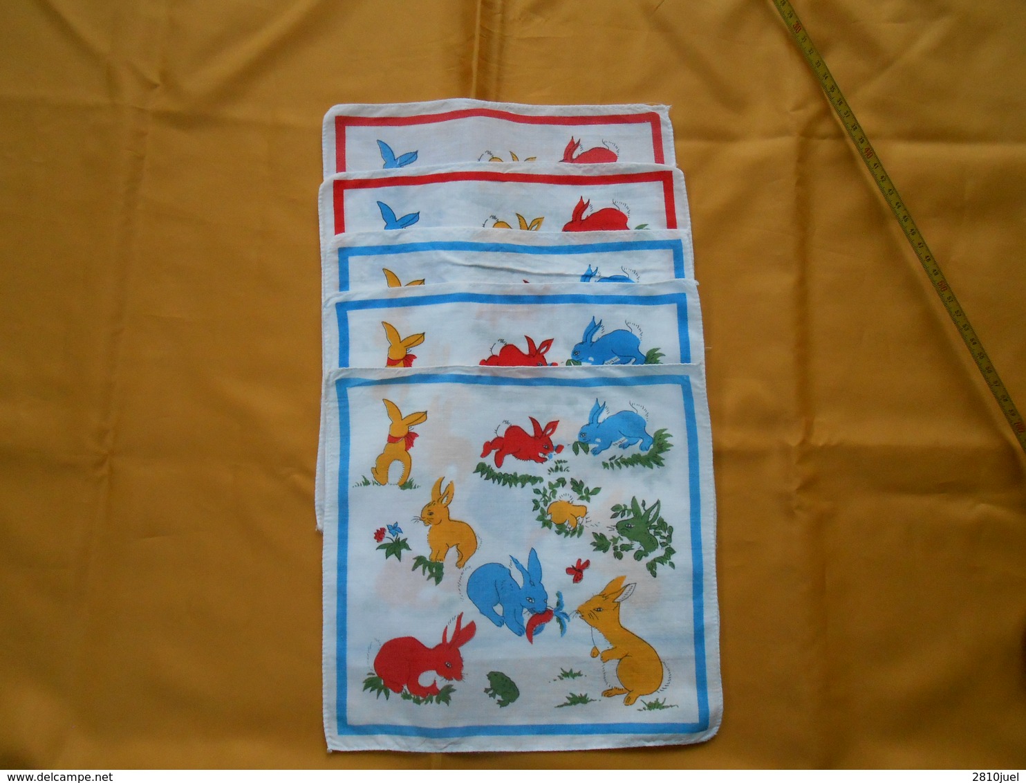 5 Mouchoirs Enfant Thème " Lapins" - - Handkerchiefs