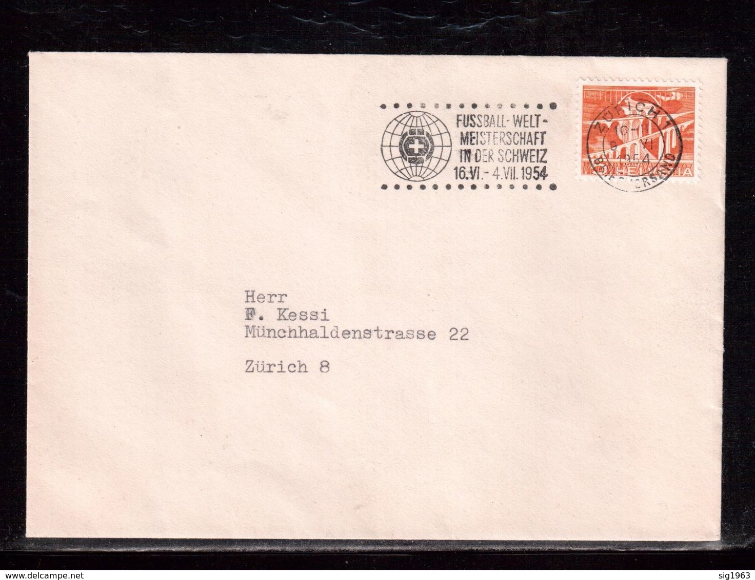 World Cup-1954,Meter(Zurich-09.06.1954),Letter, Football, Soccer, Fussball,calcio - 1954 – Svizzera
