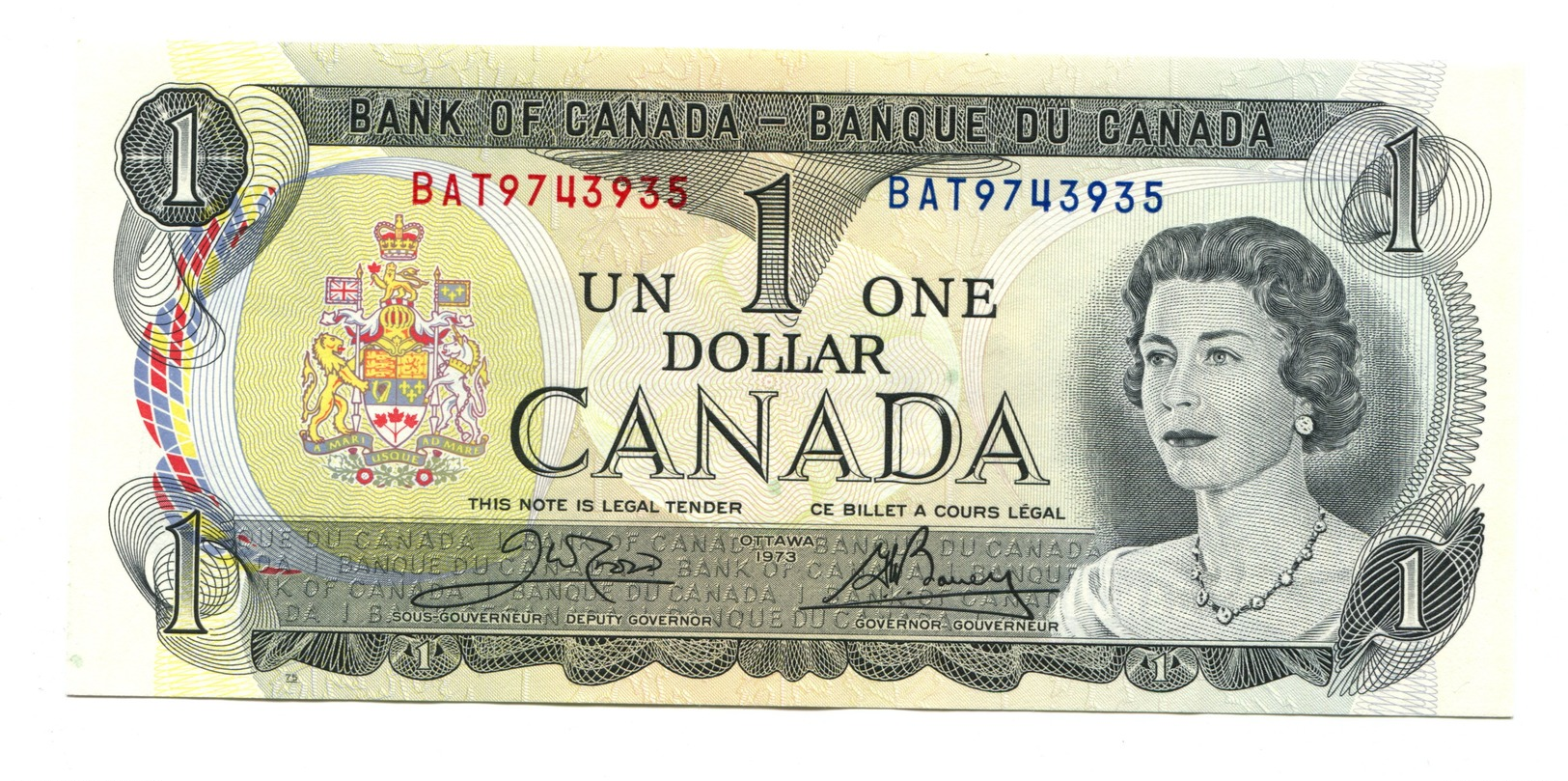 1973 Canada UNC One Dollar Banknote - Canada