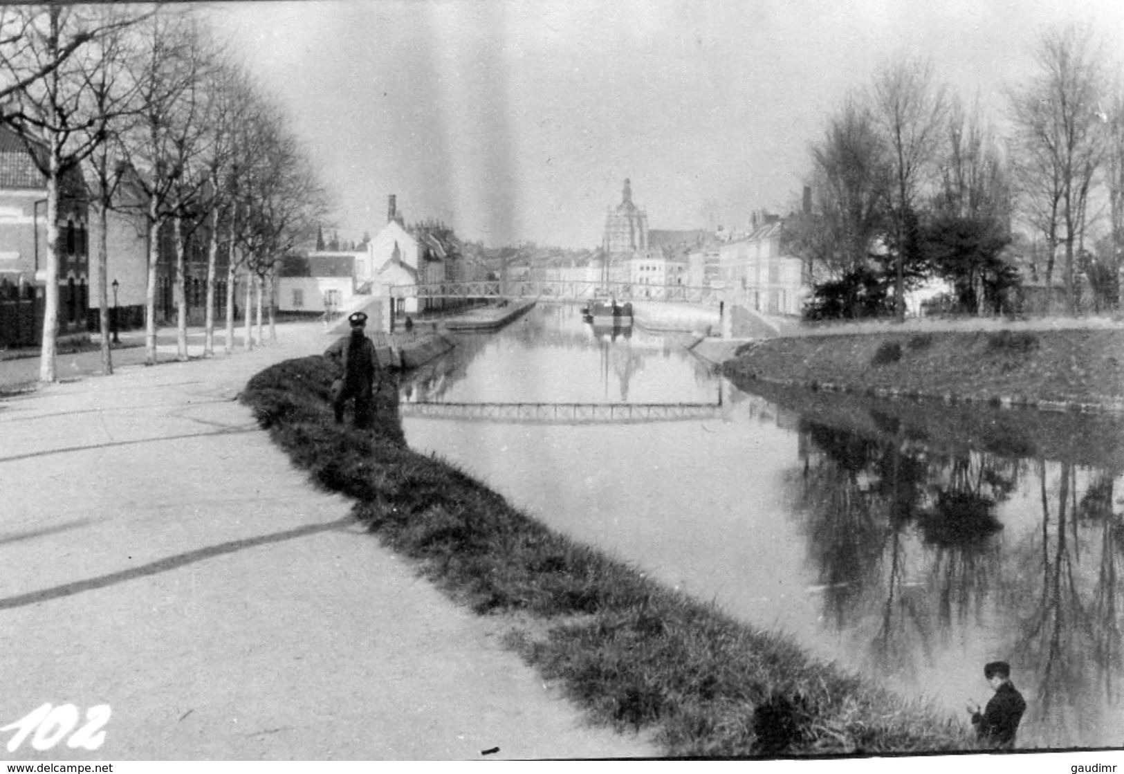 PHOTO ALLEMANDE - VUE SUR LA CANAL ET LA VILLE DE DOUAI -  PAS DE CALAIS 1914 1918 - 1914-18