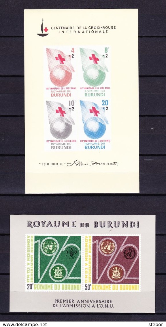 Burundi 1963 Blok 1 En 2 Ongetand **, Zeer Mooi Lot 3942 - Collections (sans Albums)