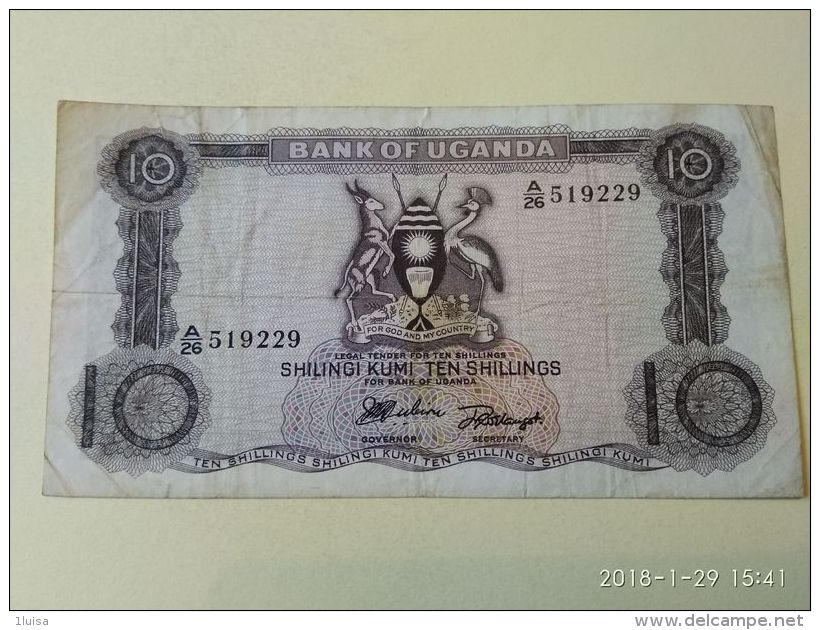 10 Shillings 1966 - Uganda