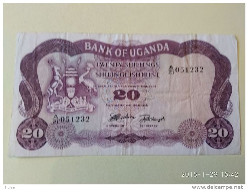 20 Shillings 1966 - Uganda