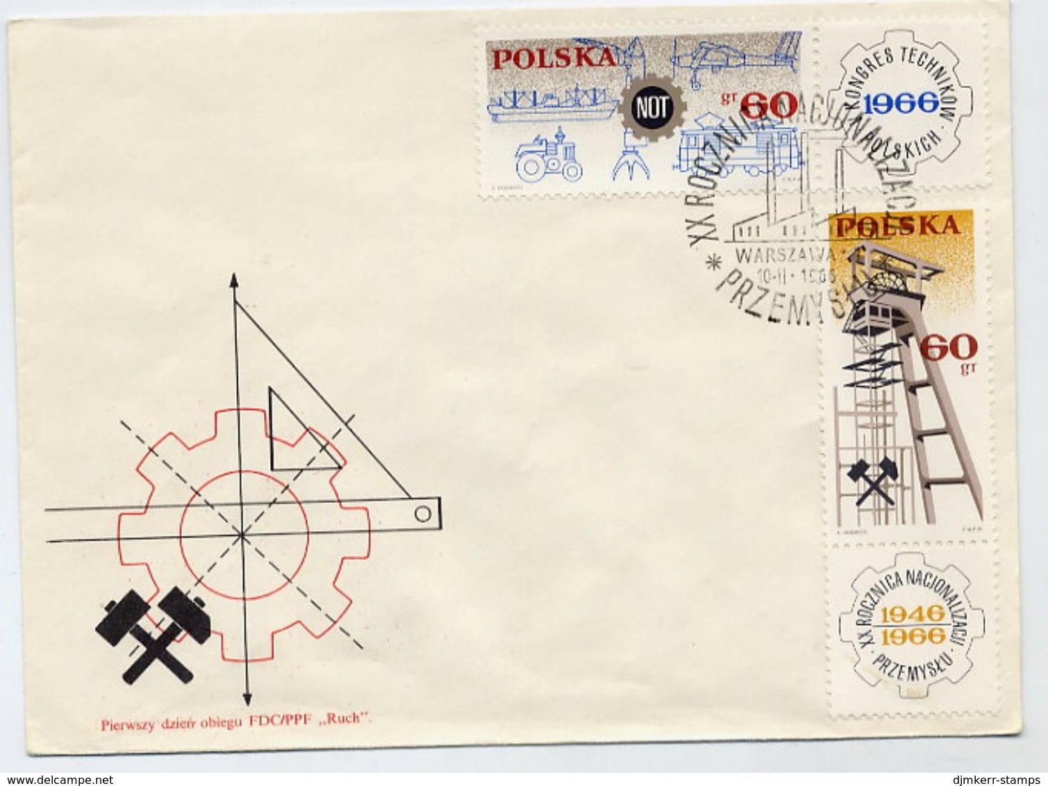 POLAND 1966 Technologists Congress On FDC.  Michel 1653-54 - FDC