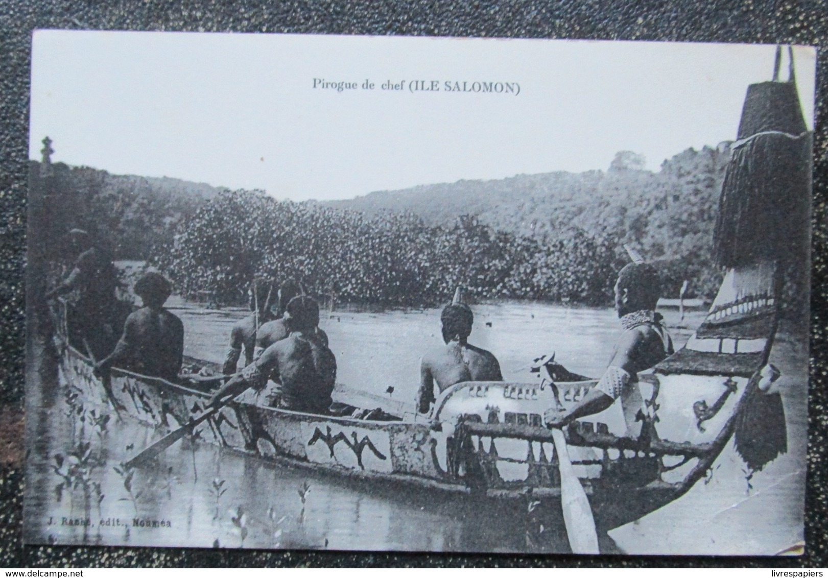 Salomon Ile  Pirogue De Chef  Cpa Oceanie - Isole Salomon