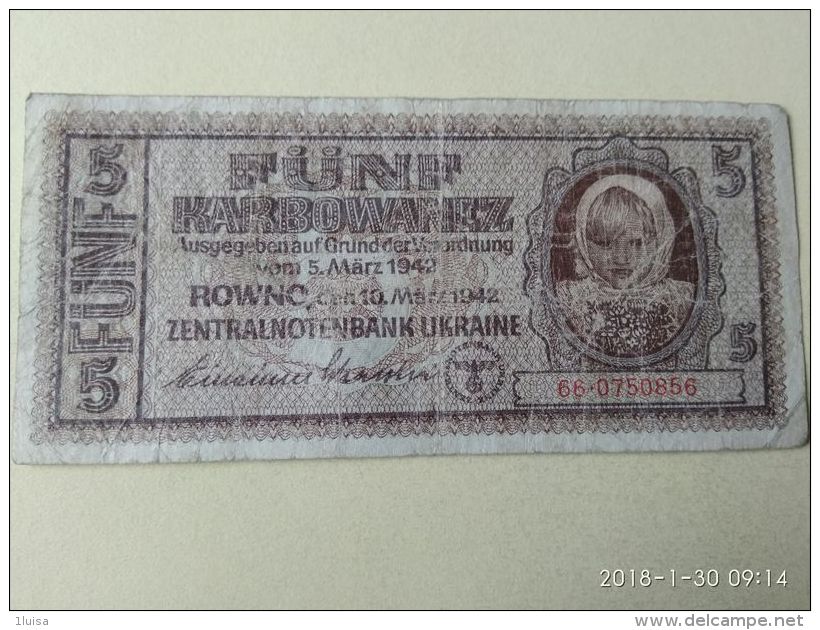 5 Karbowanez 1942 - Ukraine