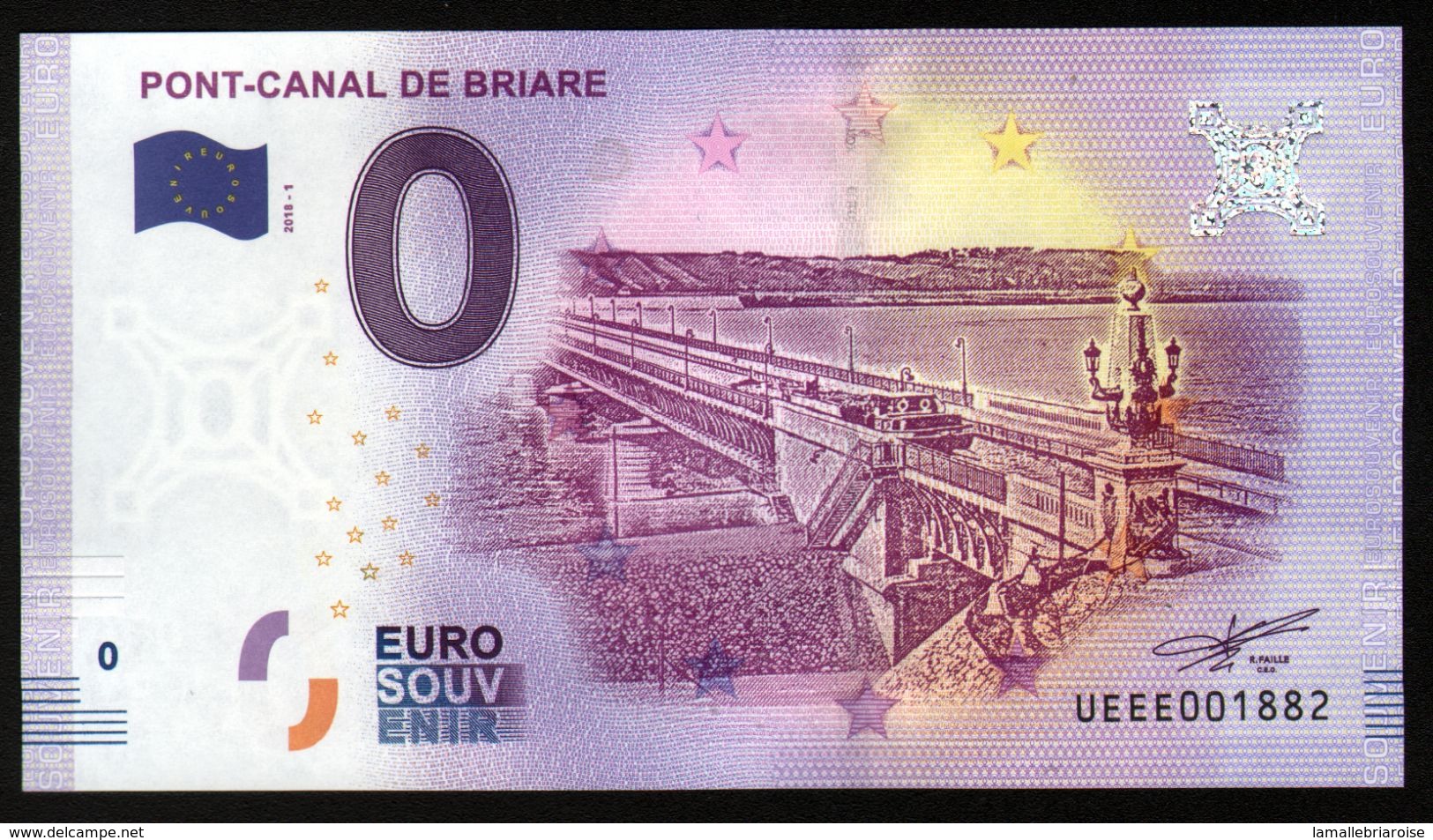 France - Billet Touristique 0 Euro 2018 N° 1882 (UEEE001882/5000) - PONT-CANAL DE BRIARE - Pruebas Privadas