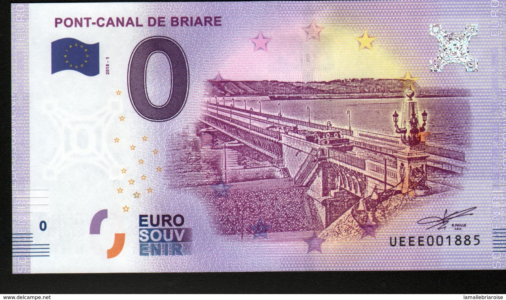 France - Billet Touristique 0 Euro 2018 N° 1885 (UEEE001885/5000) - PONT-CANAL DE BRIARE - Private Proofs / Unofficial
