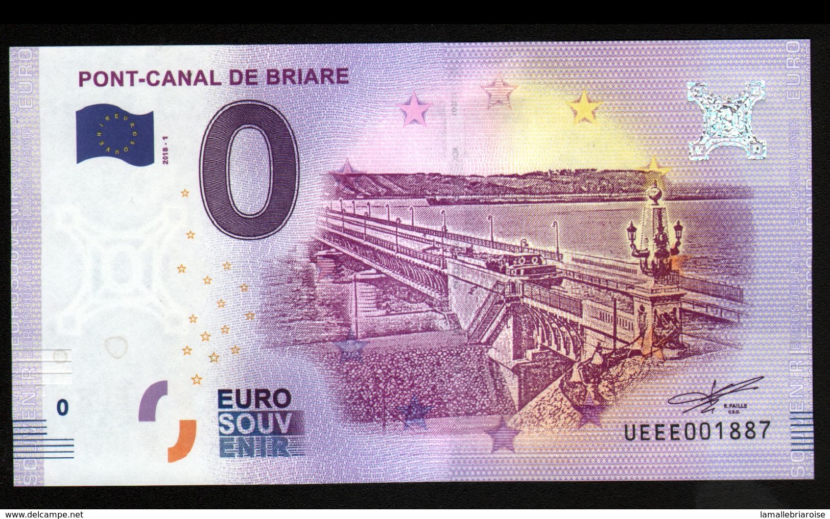 France - Billet Touristique 0 Euro 2018 N° 1887 (UEEE001887/5000) - PONT-CANAL DE BRIARE - Pruebas Privadas