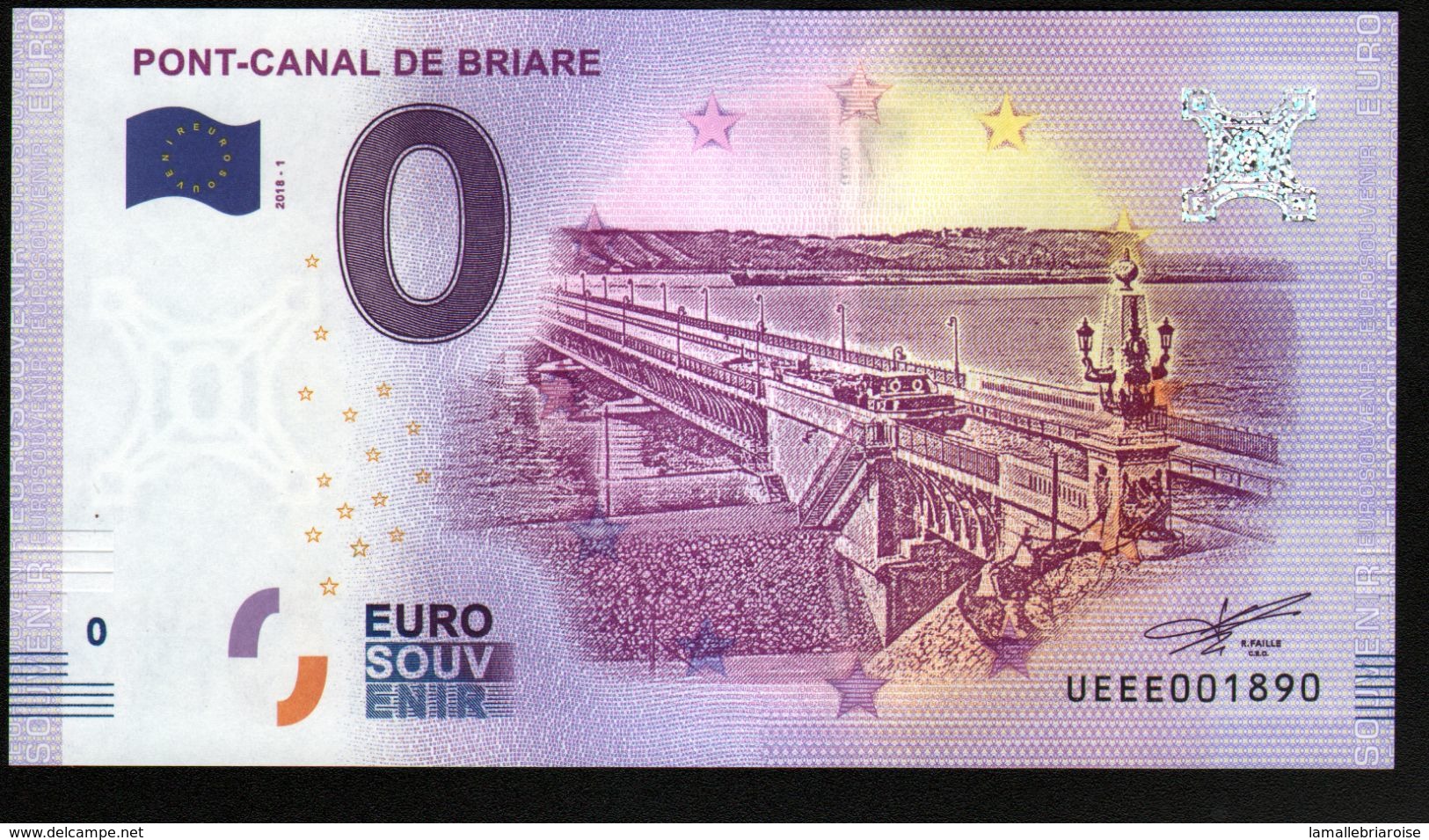 France - Billet Touristique 0 Euro 2018 N° 1890 (UEEE001890/5000) - PONT-CANAL DE BRIARE - Pruebas Privadas