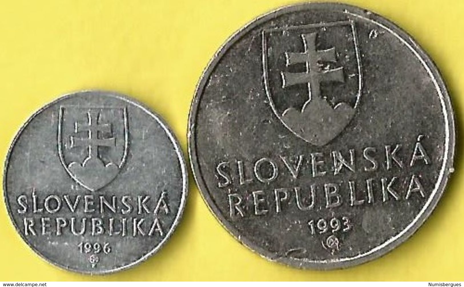Lot 2  Pièces De Monnaie  10 -  Halierov  Et 5 Koruna - Slovaquie