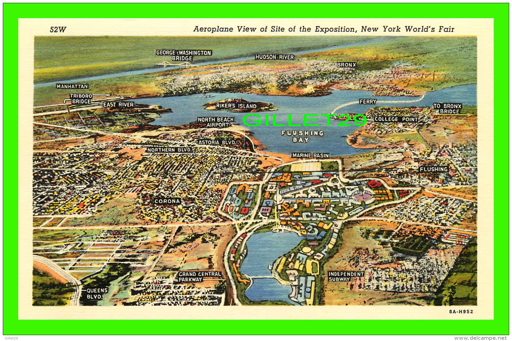 EXPOSITIONS - NEW YORK WORLD'S FAIR 1939 - AÉROPLANE VIEW OF SITE  FLUSHING MEADOW PARK -- - Esposizioni