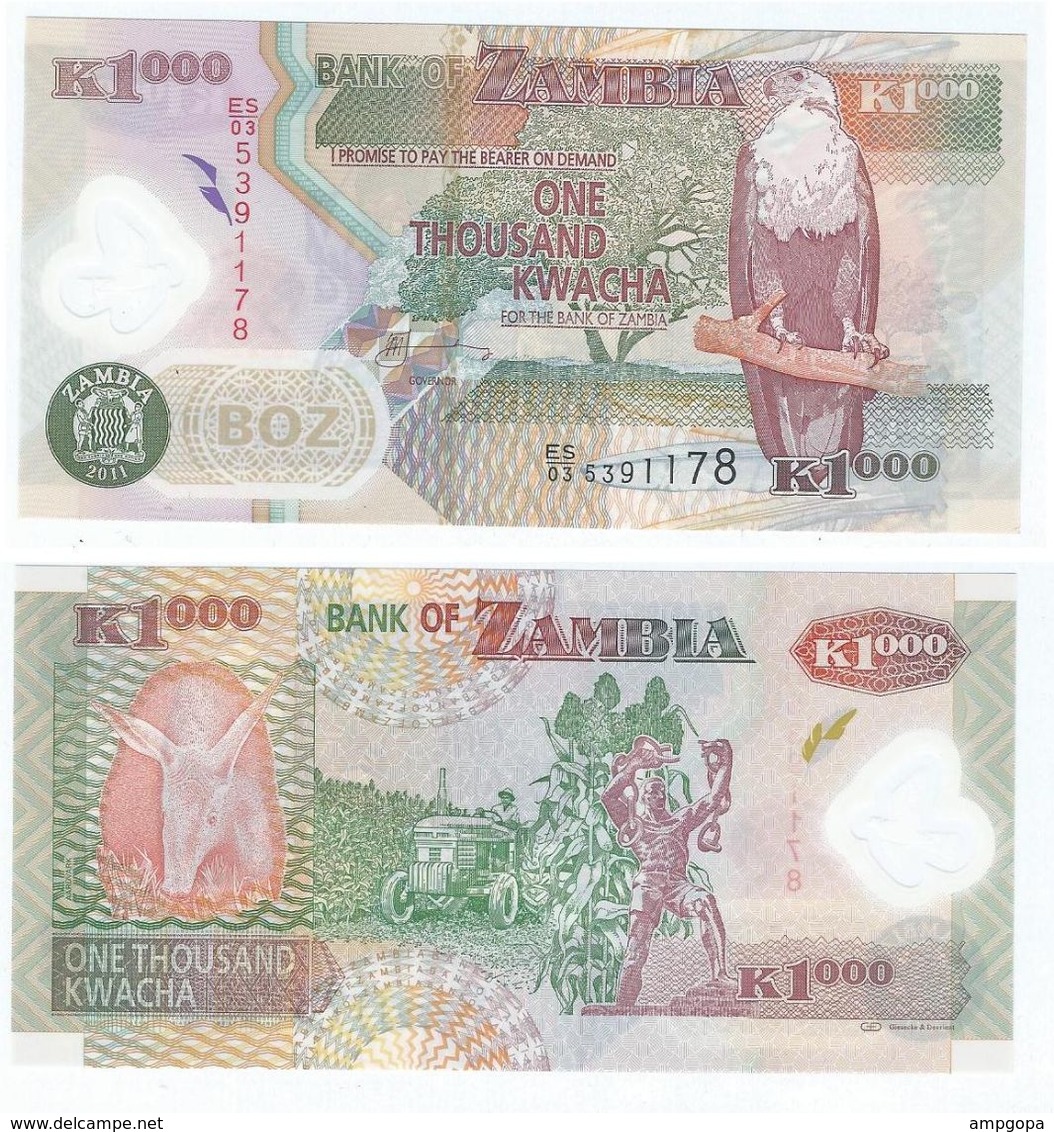 Zambia 1.000 Kwacha 2011 Polímero Pick 44.h UNC - Sambia