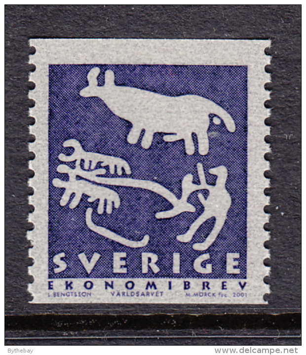 Sweden 2001 MNH Scott #2404 (4.50k) Animals, People - Rock Carvings Tanum - Ongebruikt