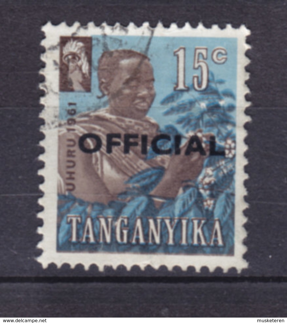 Tanganyika Dienstmarke 1961 Mi. 3    15c. Kaffe-Pflückerin Coffee Picking Aufdruck Overprint OFFICIAL - Tanganyika (...-1932)