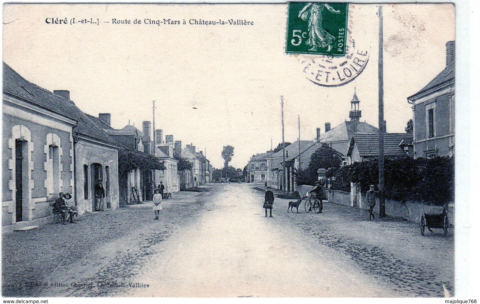 Cpa - Cléré - Route De Cinq-Mars à Château-la-vallière - - Cléré-les-Pins