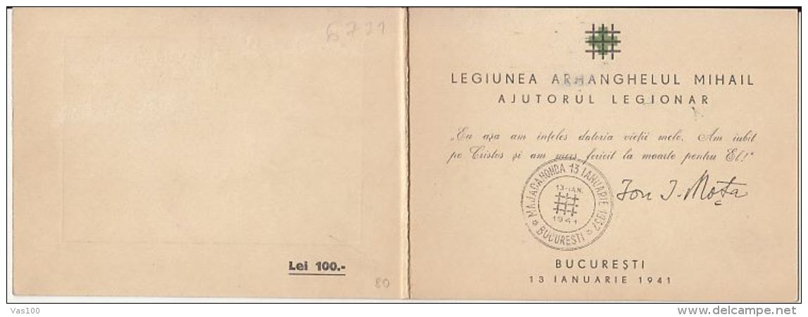 ION MOTA, ARCHANGEL MICHAEL LEGION, BOOKLET, MAJADAHONDA EXILE, 1937, ROMANIA - Carnets