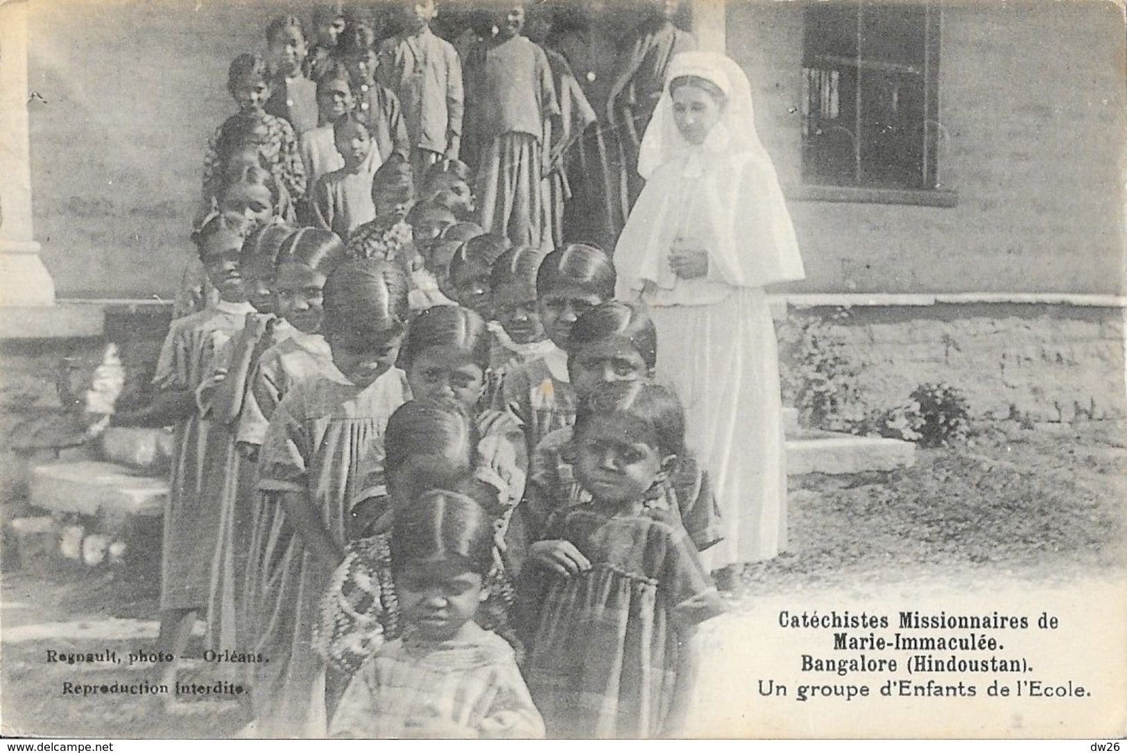 Catéchistes Missionnaires De Marie-Immaculé, Bangalore (Hindoustan) Un Groupe D'enfants De L'Ecole - Carte Non Circulée - Missions