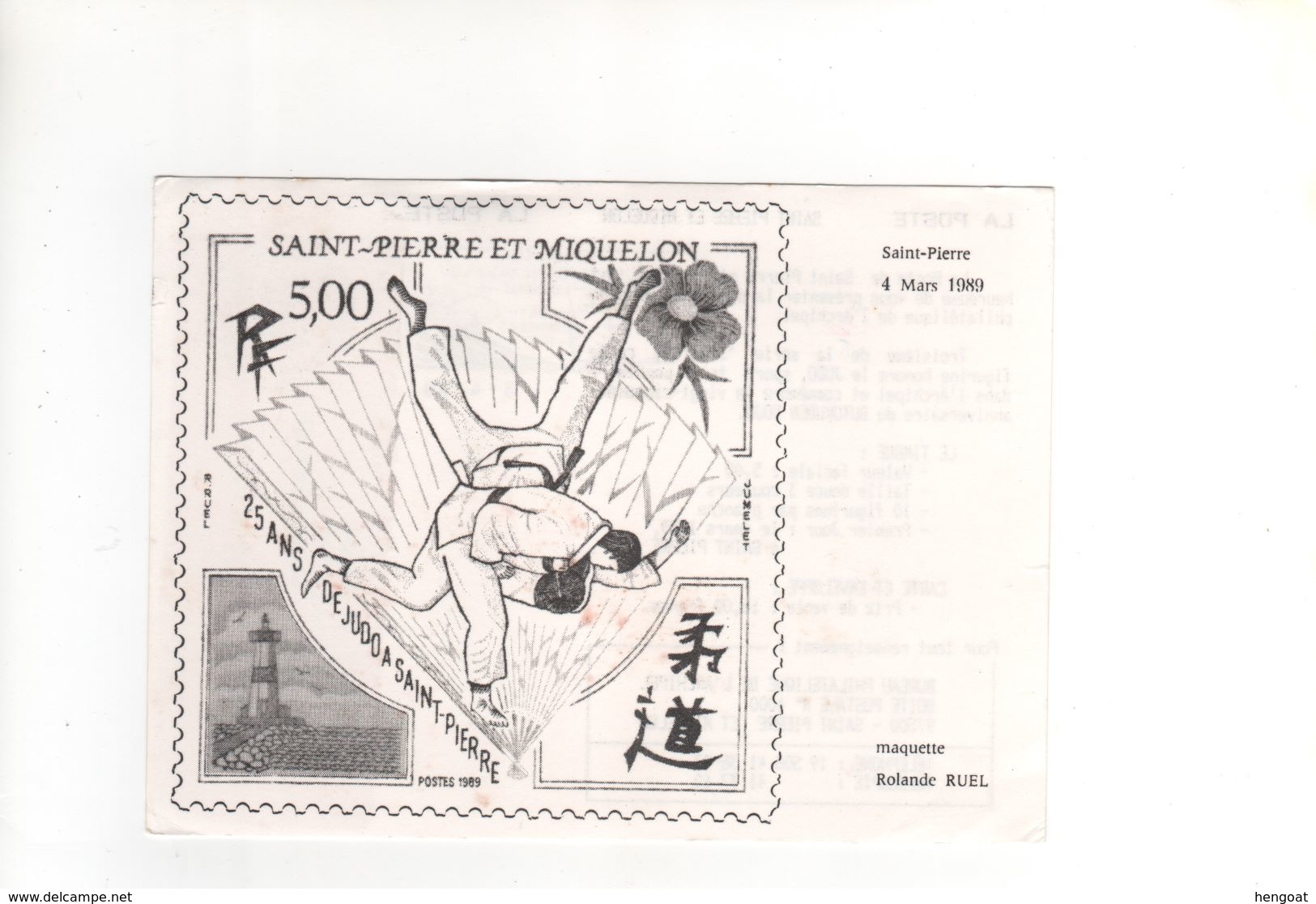 Carte En Port Payé De St Pierre Du 03/04/1989, - Lettres & Documents