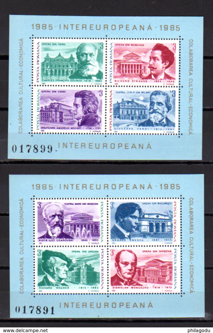 1983  Inter-europe, Musiciens, 2x  4116 / 4123** + BK 212 / 213**, Cote 20 €, - Music