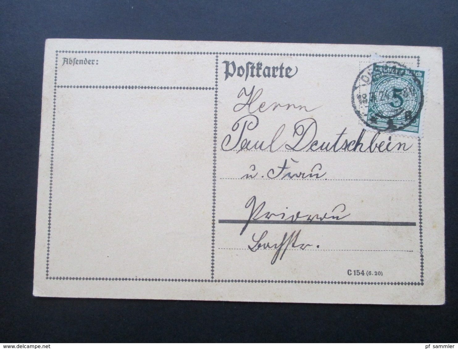 DR 1924 Korbdeckel Nr. 339 EF Auf Postkarte Und Beleg Als EF. Chemnitz / Dessau - Briefe U. Dokumente