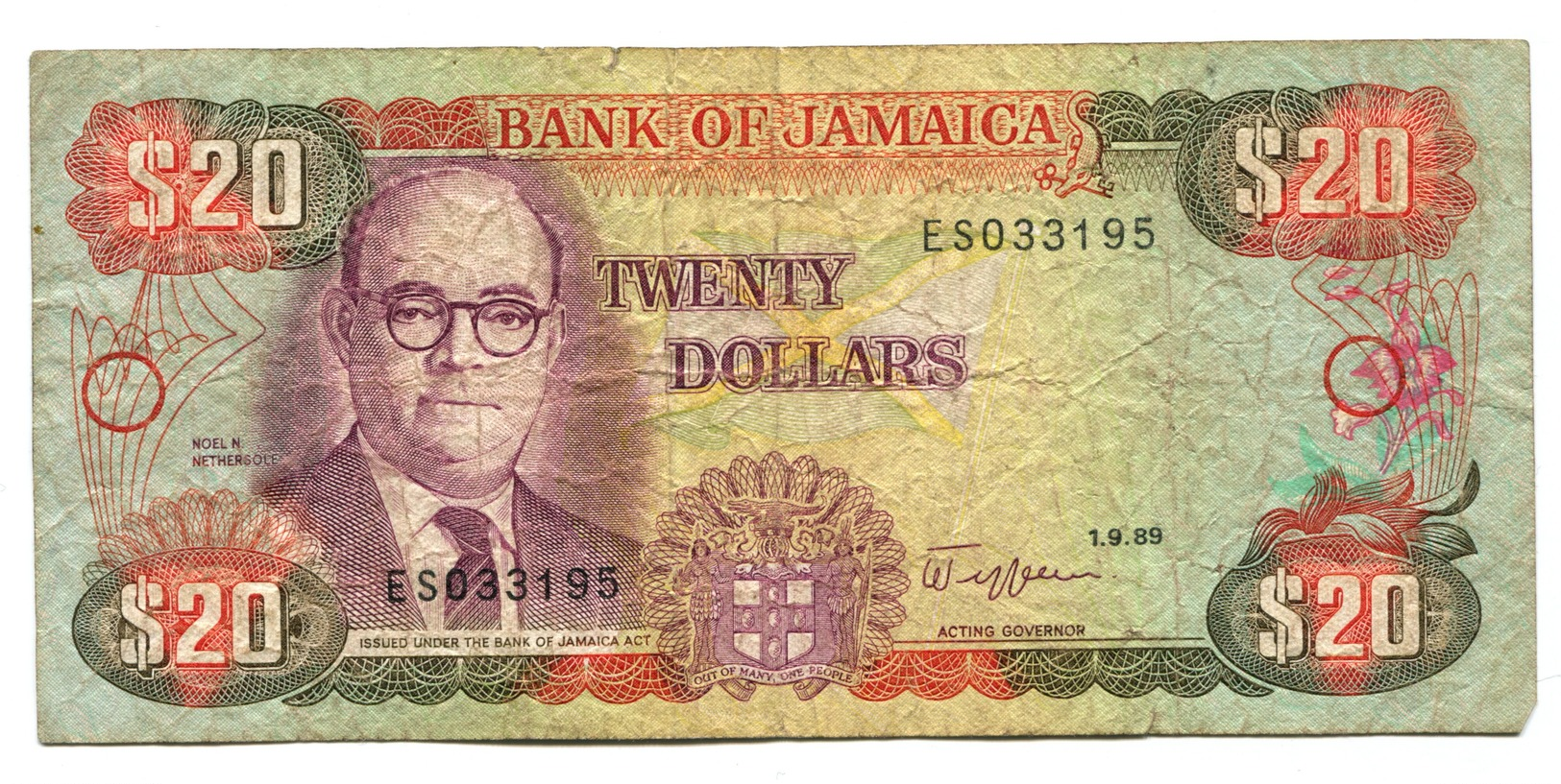 1989 Jamaica $20 Banknote - Jamaica