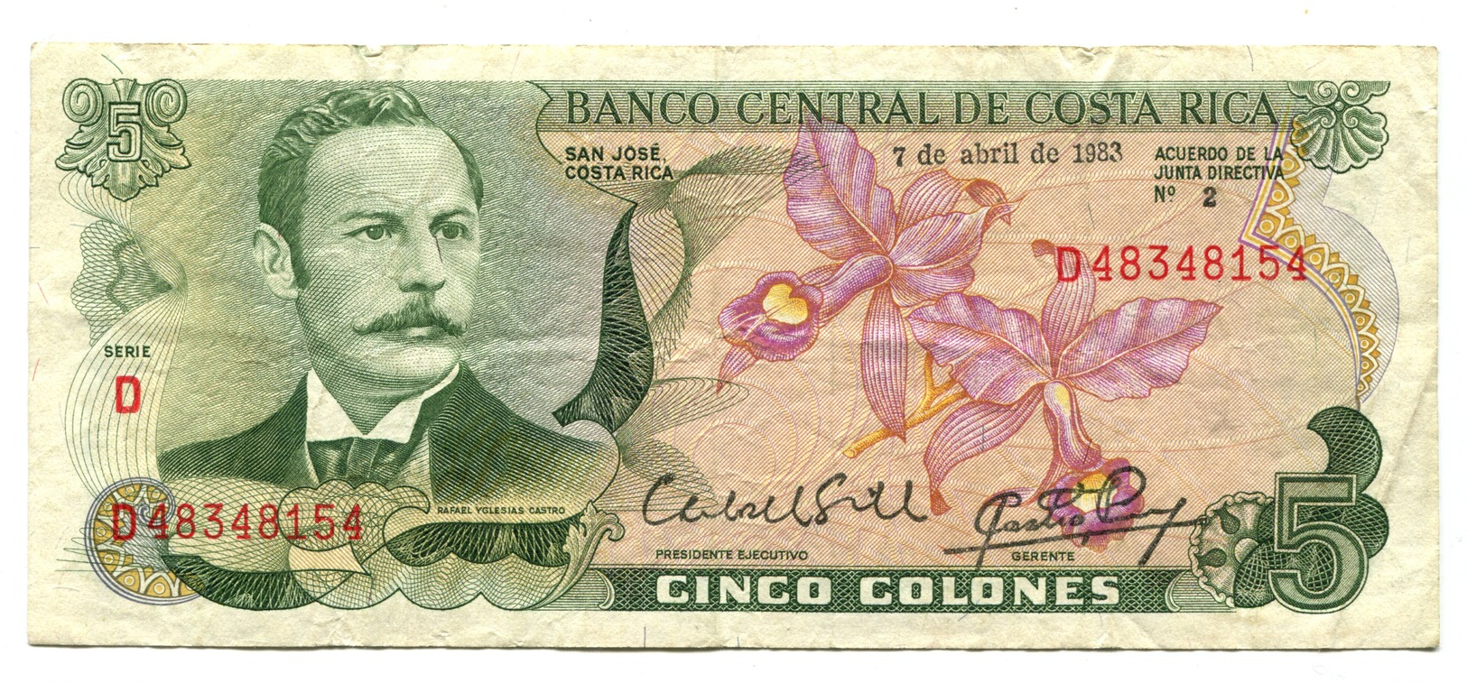 1983 Costa Rica 5 Colones Banknote - Costa Rica