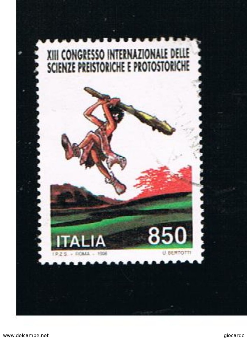ITALIA REPUBBLICA  - UNIF. 2273   -   1996   SCIENZE PREISTORICHE                  -            USATO - 1991-00: Usati