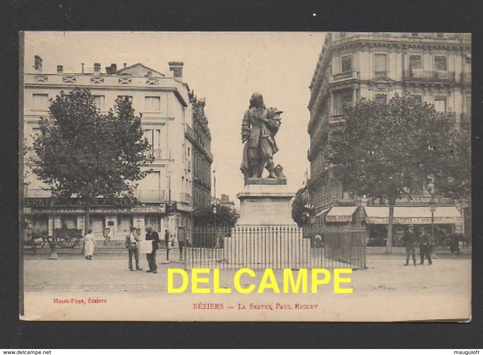 DF / 34 HERAULT / BÉZIERS / LA STATUE PAUL RIQUET / CIRCULÉE EN 1915 - Beziers