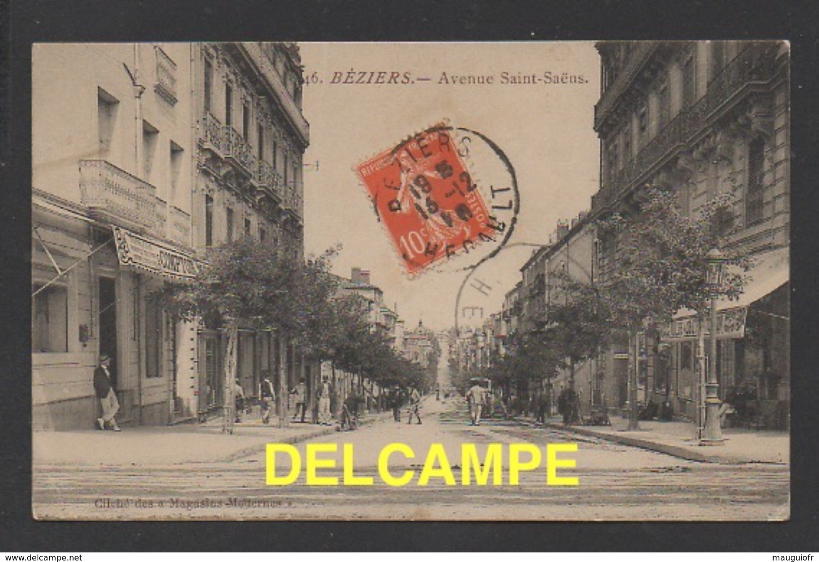 DF / 34 HERAULT / BÉZIERS / AVENUE SAINT-SAËNS / CIRCULÉE EN 1910 - Beziers