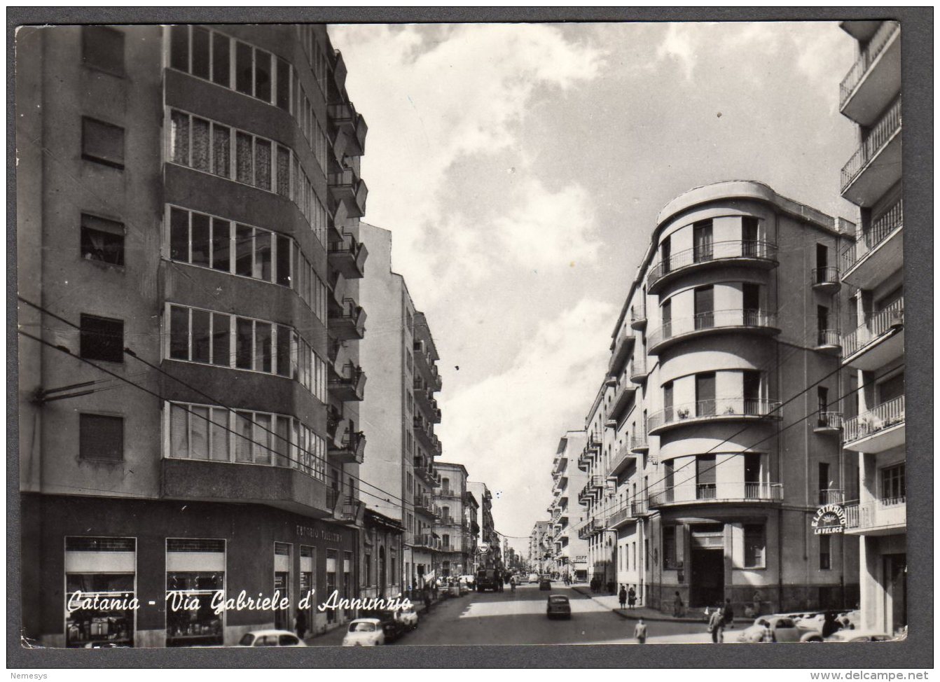 1963 CATANIA Via Gabriele D'Annunzio FG V  SEE 2 SCANS Animata Emporio Elettrauto Shell - Catania