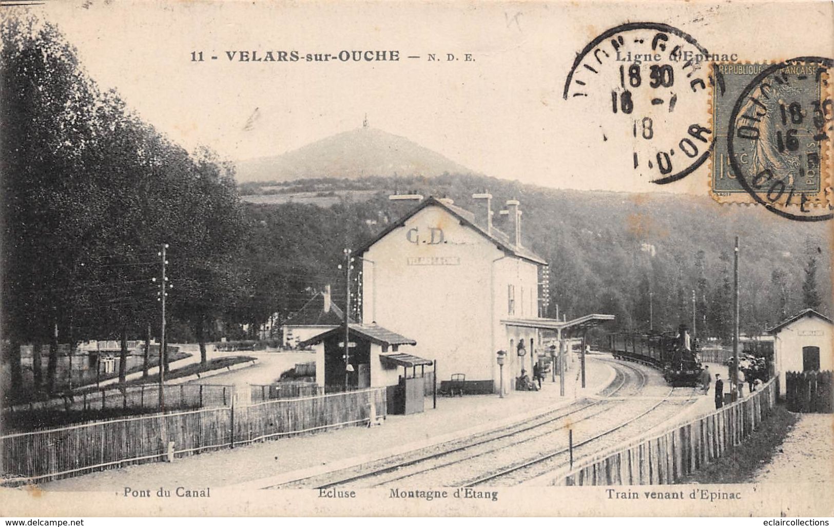 Velars Sur Ouche        21               La Gare. Train Venant D'Epinac                               (voir Scan) - Autres & Non Classés