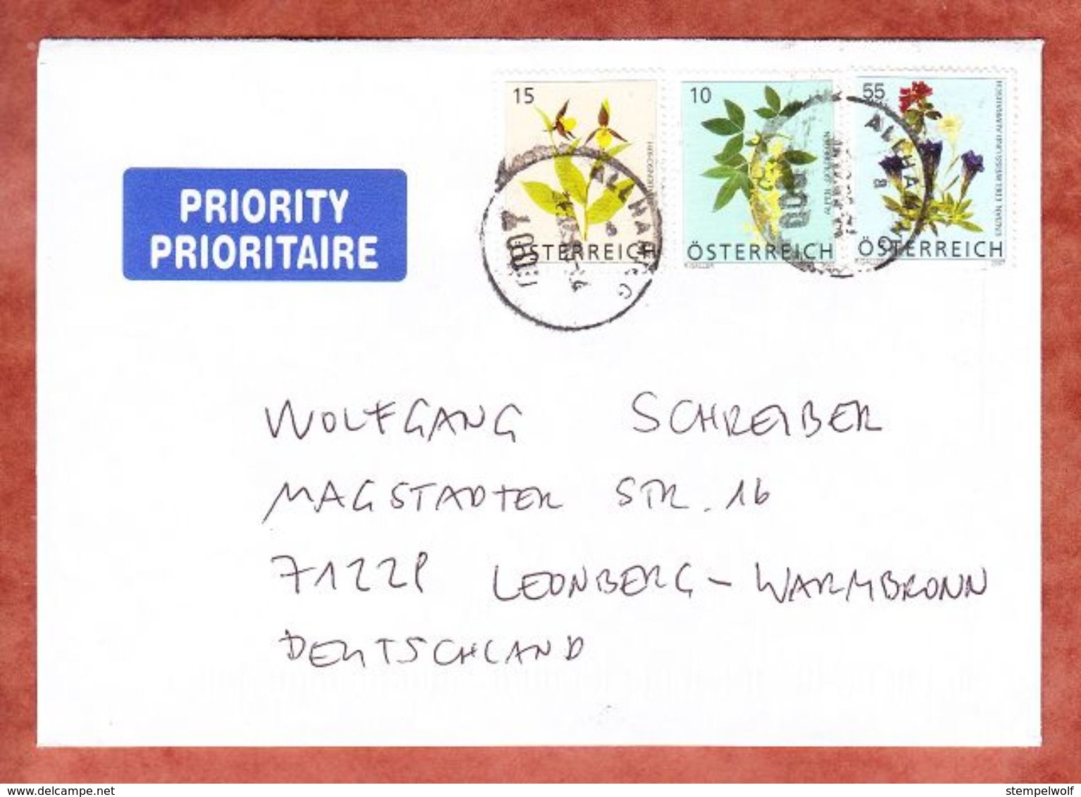 Brief, MiF Frauenschuh U.a., Allhaming Nach Leonberg (45991) - Storia Postale