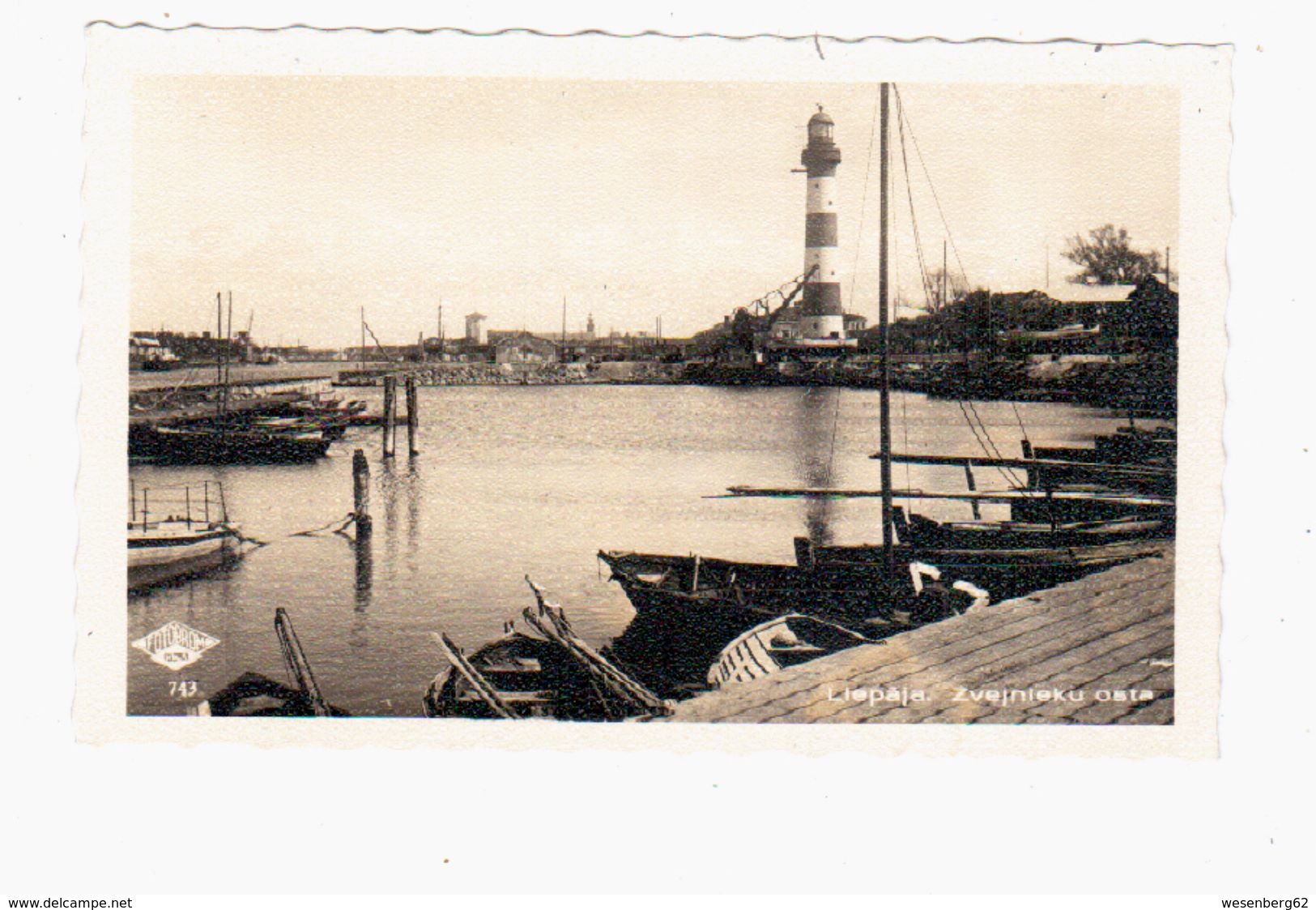 Ljepaja Zvejnieku Osta Leuchtturm Hafen Ca 1930 OLD PHOTOPOSTCARD 2 Scans - Lettonie