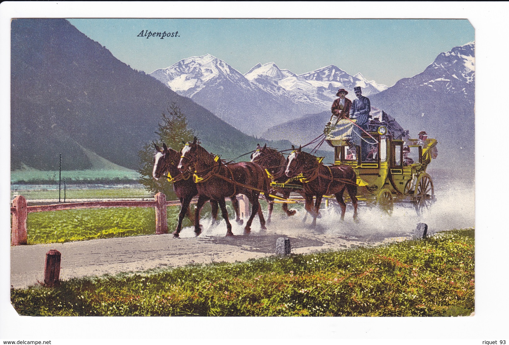 Lot 3 Cpa Voiture à Chevaux  Suisse --Alpenpost - Furkastrasse Mi Rhonegletscher - Die Schölenen Am Gotthard - Autres & Non Classés