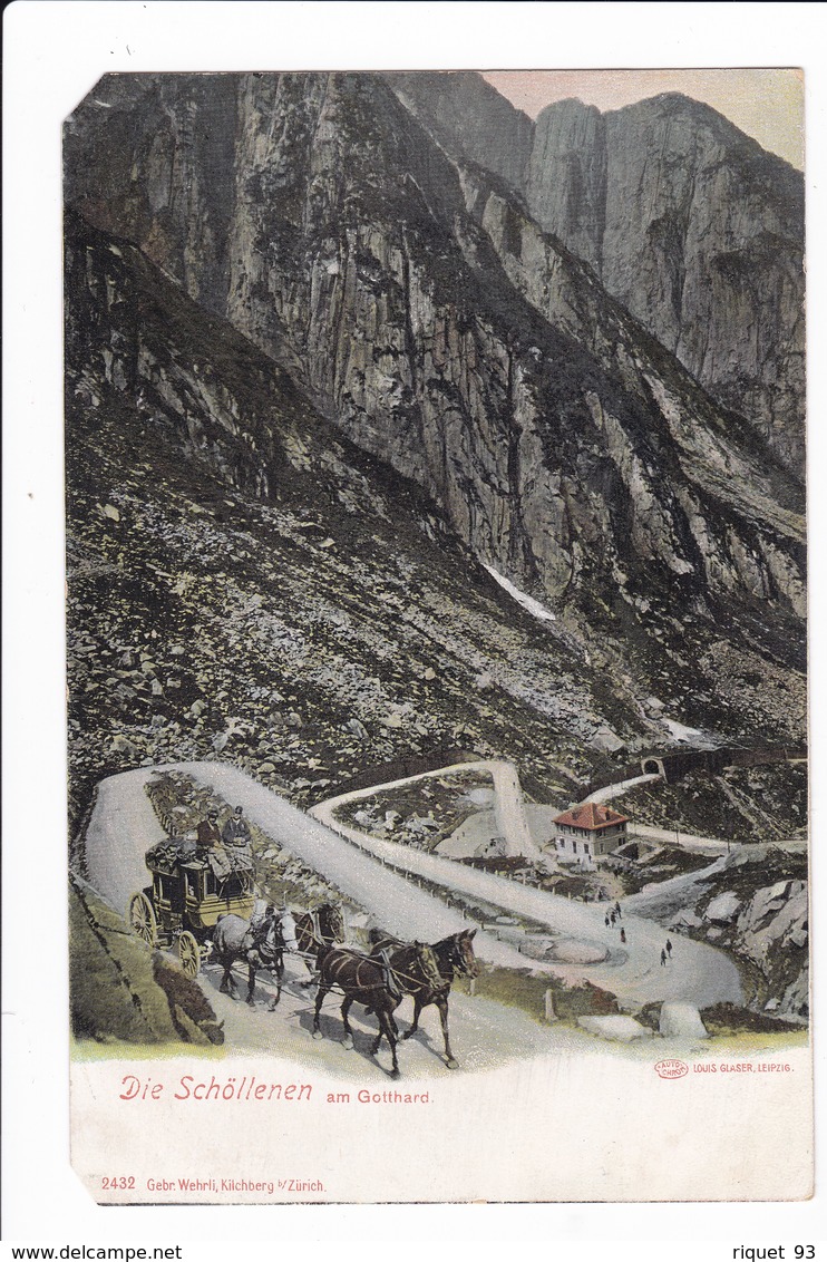 Lot 3 Cpa Voiture à Chevaux  Suisse --Alpenpost - Furkastrasse Mi Rhonegletscher - Die Schölenen Am Gotthard - Autres & Non Classés