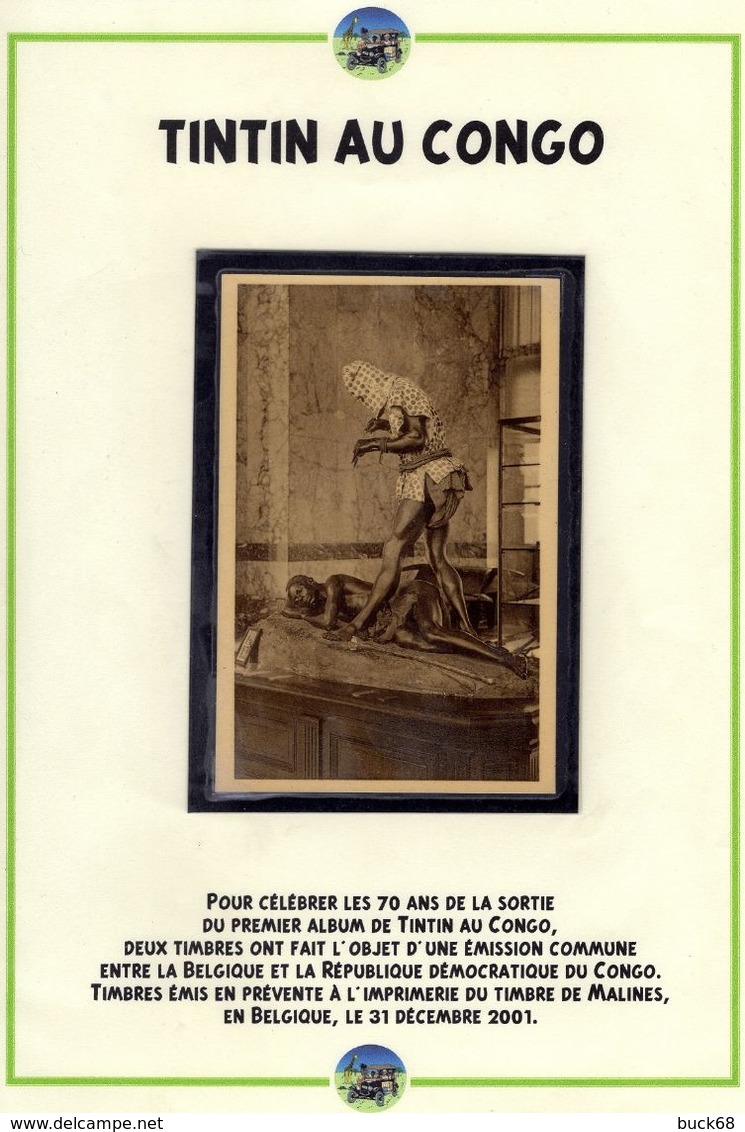 BELGIQUE  Carte Postale Homme Léopard De La Secte Des Aniotas Collection TINTIN Au CONGO KUIFJE HERGE + Documents Divers - Bandes Dessinées