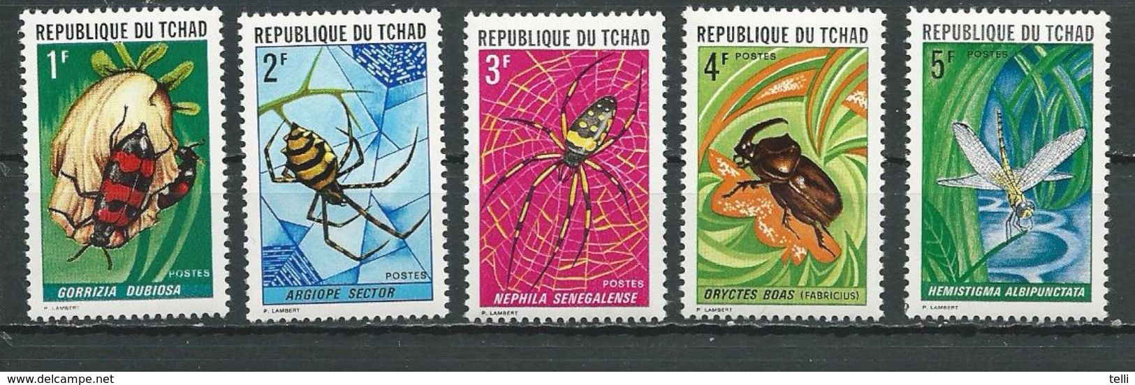 TCHAD  Scott 252-256 Yvert 245-249 (5) ** Cote 16,00$ 1972 - Tchad (1960-...)