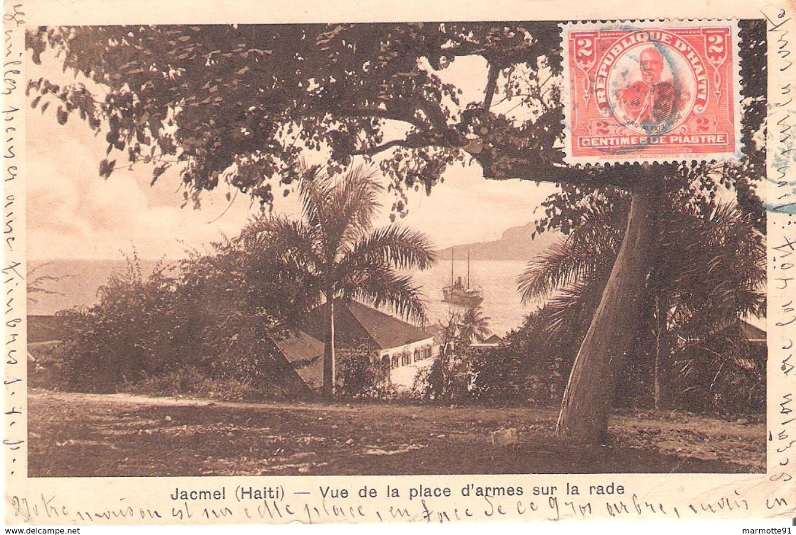 JACMEL HAITI VUE PLACE D ARMES SUR RADE - Haïti