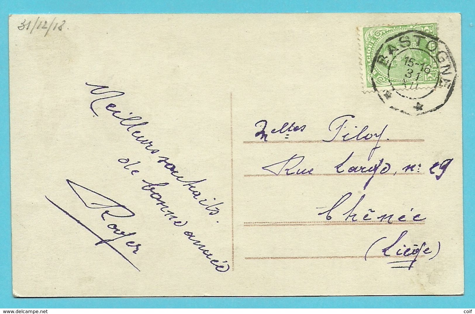 137 Op Kaart Met Telegraafstempel BASTOGNE Als Noodstempel Gebruikt - Fortune (1919)